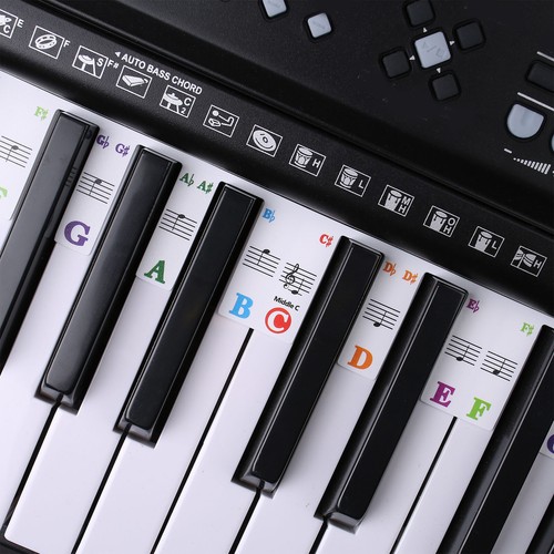 Music 61 key Keyboard or Piano Stickers Strip Label Symbol No paste required - Picture 8 of 10