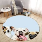 3D White Dog C432 Animal Non Slip Rug Mat Round Elegant Carpet Zoe