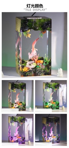 3D Lamp Mexican Salamander Resin Lamp Baby Fish Night Light Unique Resin Gift - Picture 8 of 10