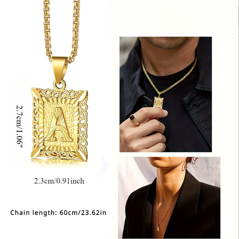 【MEJURI】Letter ネックス（A〜N）【14k Gold】【925】 Initial Letter Pendant Necklace for Men Women, 14K Gold