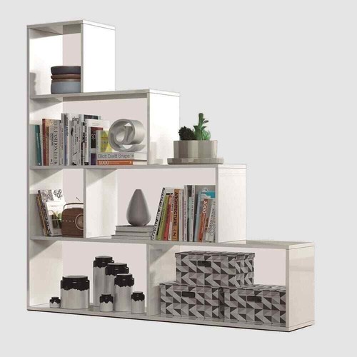 Estantería en forma de escalera, 6 baldas abiertas cuadradas y rectangulares ... - Imagen 4 de 11