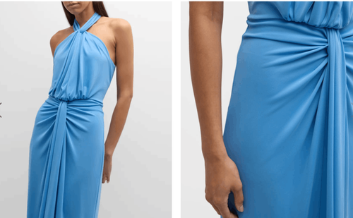 Cinq à Sept Kaily Twisted Jersey Halter Midi Dress Blue $365 Size US 2 - Picture 2 of 4