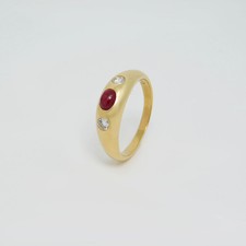 Band Ring mi ca. 0,14ct W-si Brillant + ca. 0...