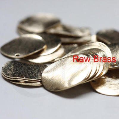 20 Pieces Raw Brass Brushed Waved Round Disc Charm - 15.6mm (3858C)