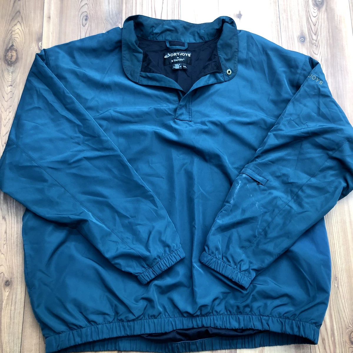 Footjoy Green Plain 1 4 Button Pullover Windbreaker Jacket Adult Size 2XL