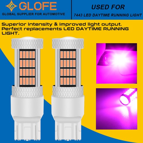 T20 7443 7440 7444 LED Pink Reverse Stop Break Turn Signal Parking Bulb Lights - Foto 1 di 7