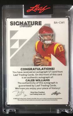 2023 Leaf Signature Series Football Auto Caleb Williams 1/1 | eBay