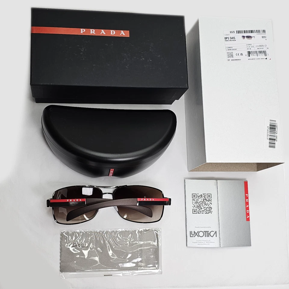 Prada Sunglasses Brown Gradient Wrap Navigator Square PS54IS SPS 54I 5AV-6S1 - Image 2 of 4