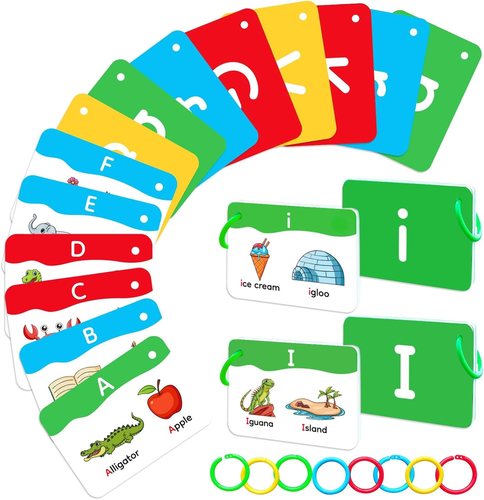 Alphabet Flash Cards,Abc Letter Flash Cards for Toddlers Ages 2 3 4 5 Years Old,