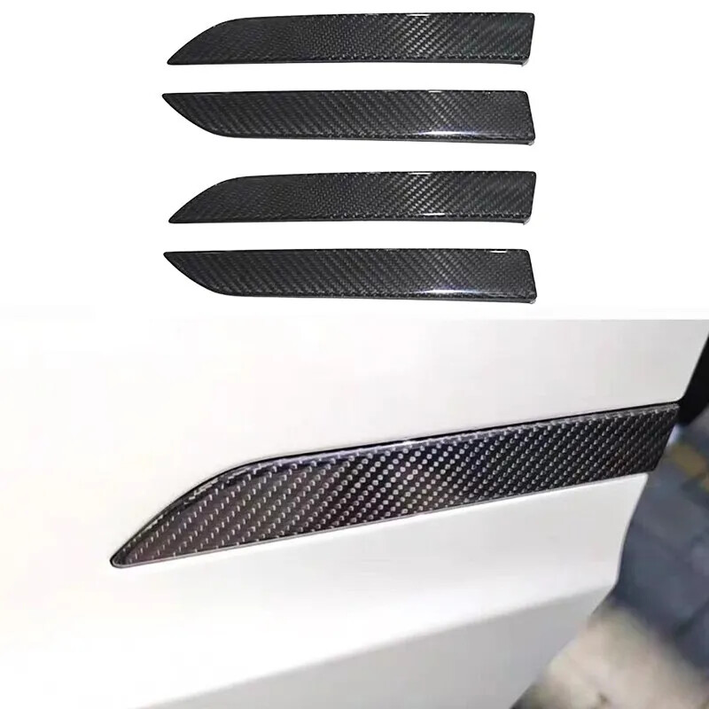 4x Carbon Fiber Style for Tesla Model S Car Exterior Door handle Covers 2014-19