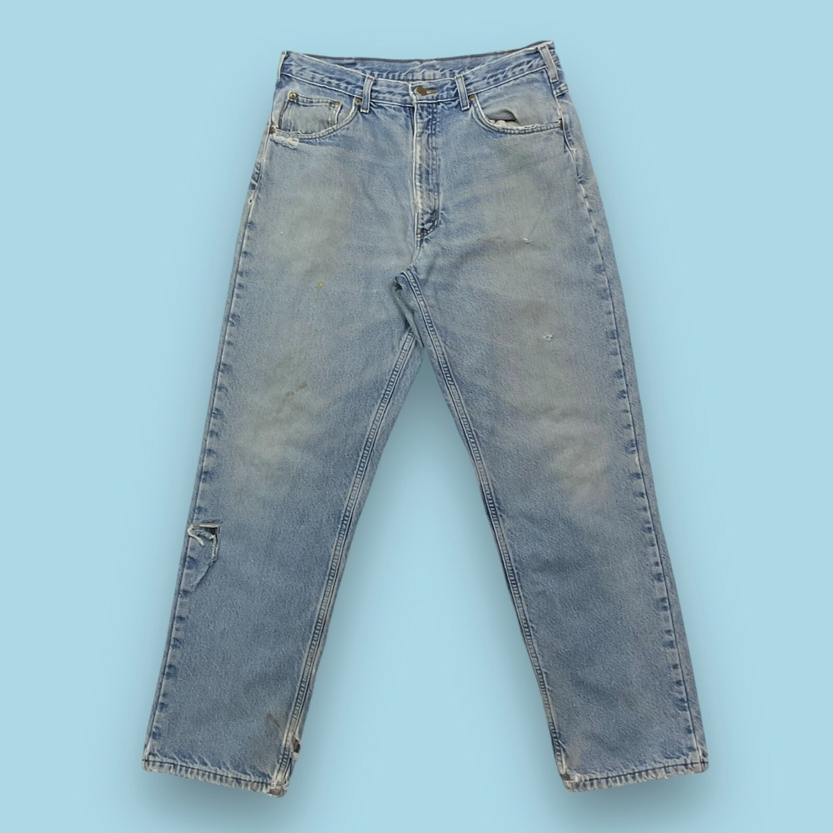 CARHARTT B172 DST Relaxed Fit Flannel Lined Denim Jeans Mens 33X30 