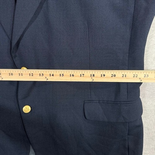 Vintage Herren 46R Stafford Blazer Kammgarn Wollmischung Marine Gold 2-Knopf Preppy EUC - Bild 7 von 12