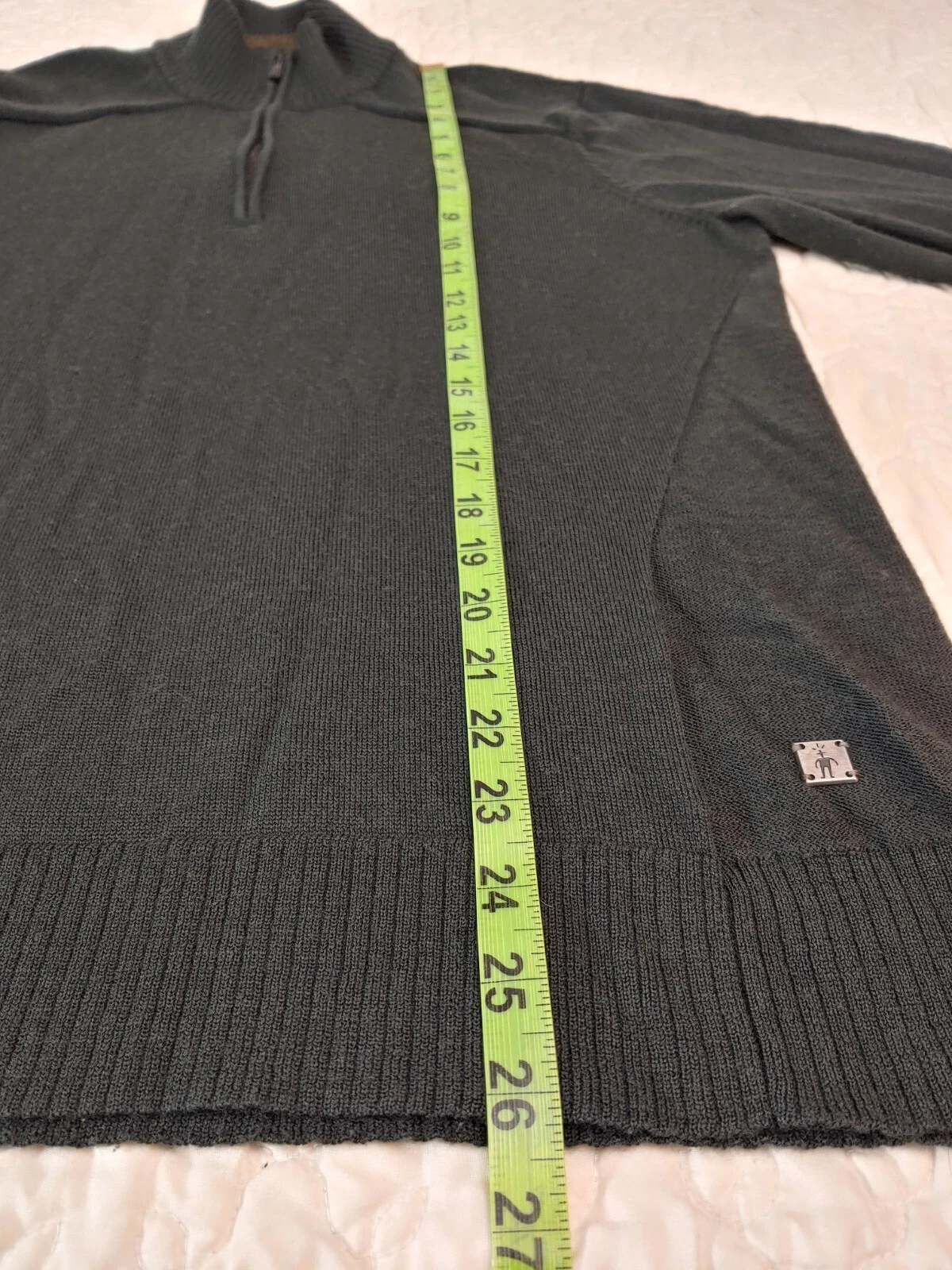 smartwool 1/4 zip pullover dark olive 100% merino wool sweater