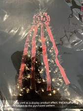 Christmas Decor Bow 13" x 48" Red with Black Plaid - A0201