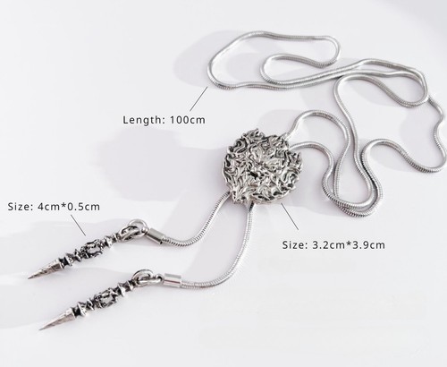 Corbata estilo punk bolo con cadena de metal para hombre y mujer vaquero occidental uso diario - Imagen 4 de 4