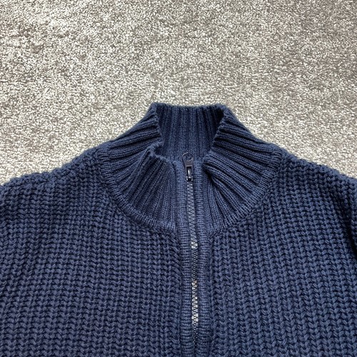 Woman Within Sweater womens Large 18/20 Blue Waffle Knit Full Zip Tunic Pockets - Picture 8 of 11