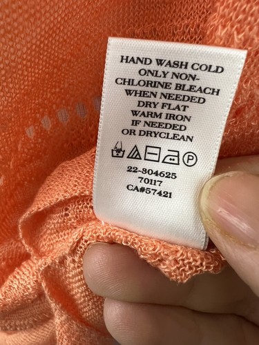 Ann Taylor Woman’s Pullover Sweater Sz Medium Orange Linen Blend Keyhole - Picture 12 of 12