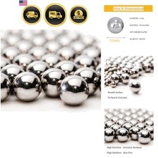 100 PCS 11mm Diameter Hardened Chrome Solid Steel Bearing Balls, Precision Ba...
