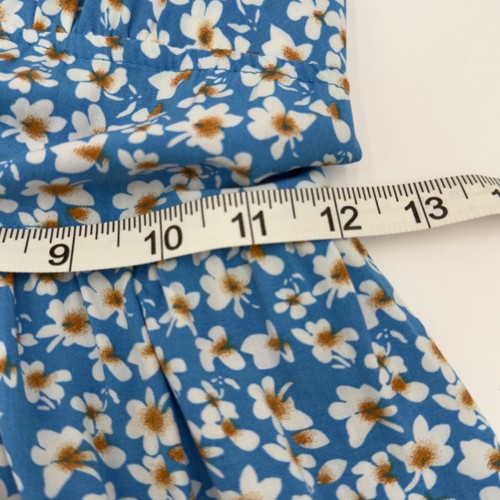 Damen blau Blumen langes Stufen Maxikleid ärmellos Tie in Back Strand Sommerkleid - Bild 10 von 12