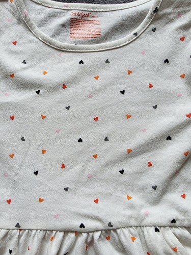 Nuevo con etiquetas Vestido Corazones Cat & Jack Niñas Manga Larga Halloween Día de San Valentín Talla M 8 - Imagen 3 de 5