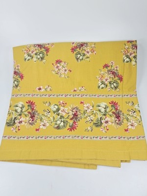 Williams Sonoma Floral Bouquet Tablecloth Cotton French Country 70x90 Yellow
