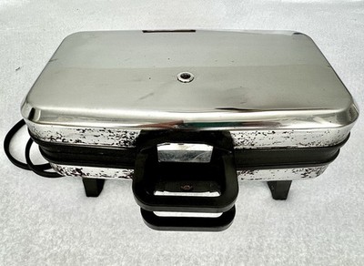 VTG Vitantonio 550 Belgian Electric Waffle Maker Nonstick Chrome USA Works!