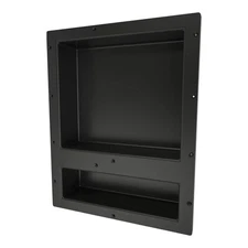 Niche Double Recessed Shower Shelf – Black, Inner Shelves with Divider, 16-In...