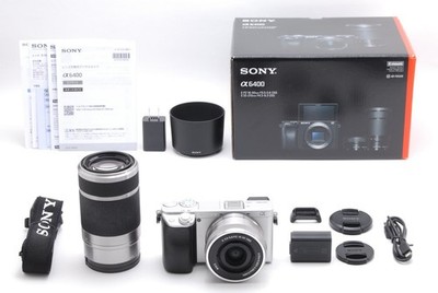 Sony Alpha A6400 24.2 MP Spiegellose Digitalkamera 16-50 55-210 Objektiv...