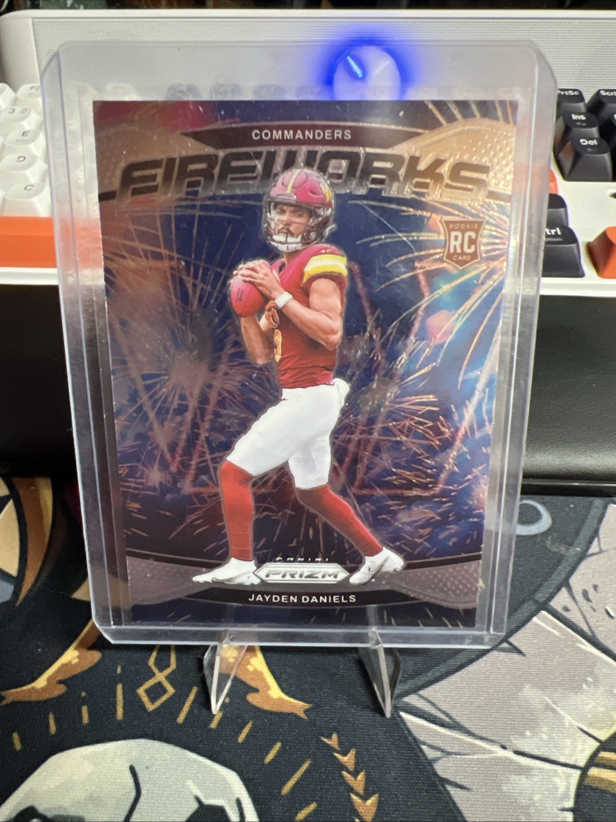 2024 Panini Prizm - Fireworks Jayden Daniels #24 Silver Prizm (RC)