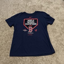 Boston Red Sox Shirt Mens Large Nike Dri-Fit World Series MLB Baseball Blue