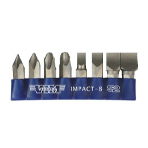 VIM Tools 8-Piece Impact Driver Bit Set, S2 Steel Bits (IMPACT-8) - Picture 1 of 1