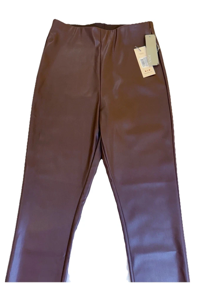 Mediano ❤️ Pantalones ajustados para mujer Leggins marrón borgoña tres puntos Foto 2 de 4