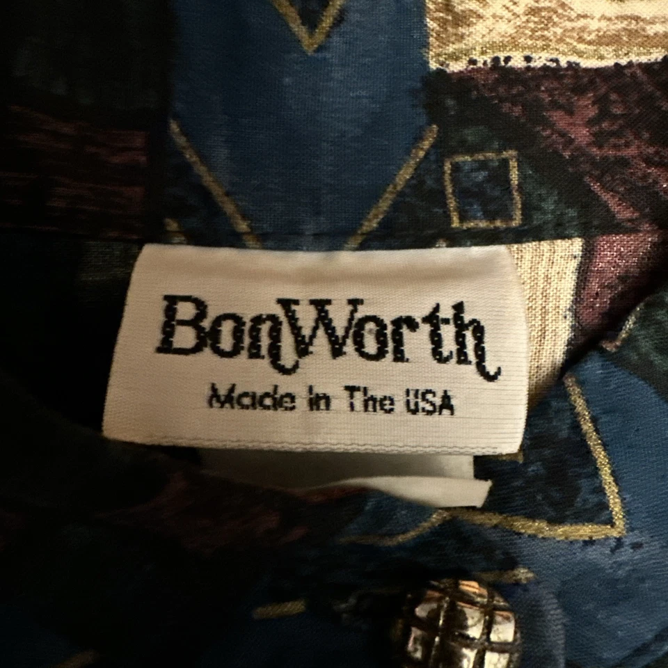 Camisa Bonworth para mujer geométrica con botones grande Foto 2 de 4