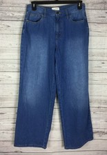 Universal Thread Women  s Blue High Rise Wide Leg Cotton Denim Jeans Size 10/30R