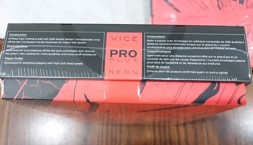 24 Sealed New VICE Pro Plus - Neon Red - Golf Balls - Picture 4 of 6