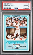 1981 Topps DRAKE'S #18 GEORGE FOSTER REDS PSA 10 GEM Mint