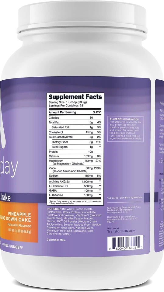 Batido nocturno TransformHQ, mezcla para dormir + proteínas, 28 porciones, piña... Foto 2 de 4