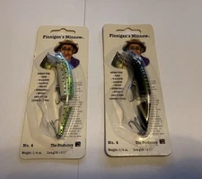 2 Vintage The Producers Finnigan's Minnow 3 1/4" Lure Models 4987 & 4937 NIP