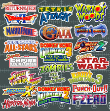 20 Super Nintendo SNES Logo Sticker Pack - White, Clear or Holographic - Vinyl