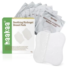 Hydrogel Pads with Lanolin, Instant Pain Relief for Cracked or Sore Nipples from