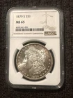 1879-S Morgan Silver Dollar $1 NGC MS65 & 1878 P 8 TF