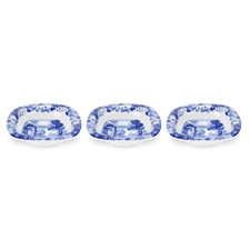 Spode Blue Italian Dipping Dishes, Set of 3 1.6" H x 5" L x W,