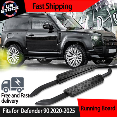 U.S. Warehouse Running Board Side Steps Nerf Bar Fits for Defender 90 2020-2025