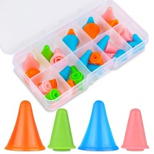 30 PCS Colorful Knitting Needles Point Protectors with Plastic Box, 2 Sizes