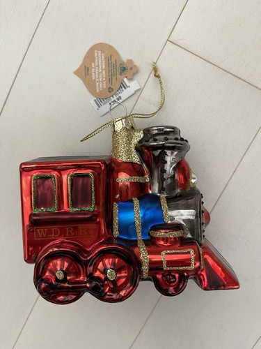Ornamento in vetro soffiato treno parchi Disney NUOVO con etichette - Foto 3 di 7
