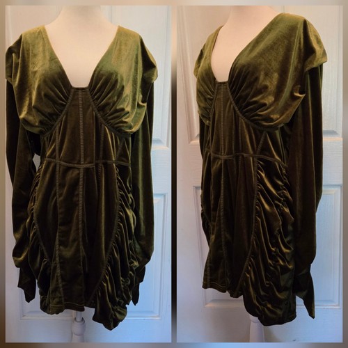 Neu Fairy Grunge gerafftes Korsett Bodycon Kleid Pretty Little Thing Größe 18 Schraubenschlüssel