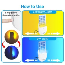 ˜Flying Insect Trap Indoor Plug-in Bug Catcher Zapper Light With 1pc Sticky Pads