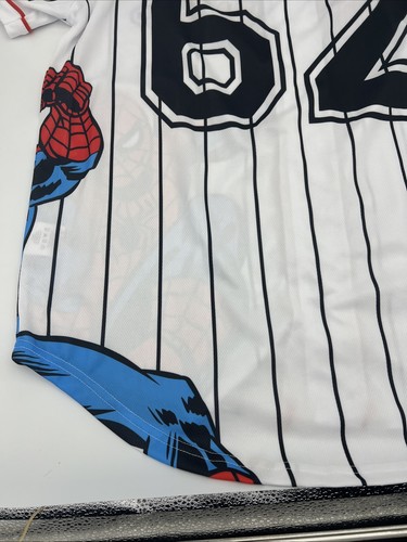 MARVEL “THE AMAZING SPIDER-MAN” BASEBALL JERSEY MEN’S L large BUTTON-FRONT NWT - Picture 12 of 17