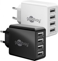 Goobay® 30 W USB-A Multiport-LadegeräT Schwarz 4X Usb-A-AnschlüSse