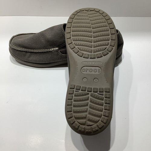 Crocs Santa Cruz 2 Luxe Slip On Brown Canvas Loafer 202056 Comfort Mens Size 8M - Picture 7 of 9